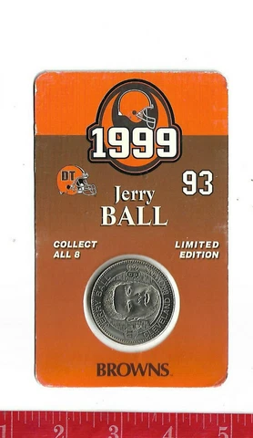 1999 Cleveland Browns collectible coin #93 Jerry Ball Cover