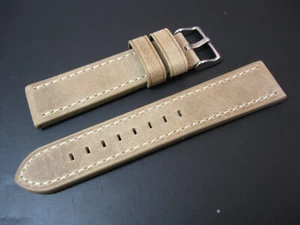 New! 22mm Hadley Roma MS854 Sand Genuine Leather Men's Watch Strap band tan NOS! - Picture 1 of 7