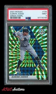 2021 Panini Mosaic Green Swirl #135 Aaron Judge PSA 9 (MINT) #d 01/11 - Picture 1 of 2