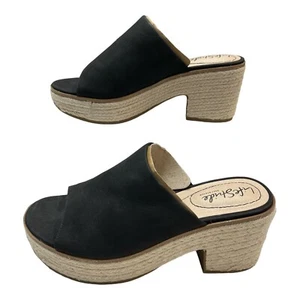 Life Stride Sandals Womens 6.5 Black Espadrilles Slip On Platform Heels Boho - Picture 1 of 10