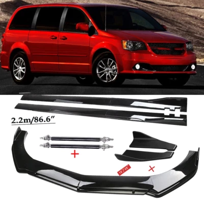 For Dodge Grand Caravan Front Bumper Lip Chin Spoiler Splitter Side Skirt - Image 1 of 4