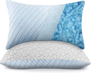 Cooling Memory Foam Pillows King Size Set of 2, Adjustable for Side Sleepers - Picture 1 of 7