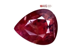 AIG certified 4.00 cts Red natural ruby pear cut loose gemstones "see video" - Picture 1 of 5