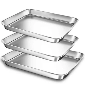 1 Stück Edelstahl Backblech Set Antihaft Blech Ofen Backformen Pfannen Grillplatte - Bild 1 von 15