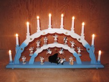 BLANK Schwibbogen Lichterbogen Engel Erzgebirge elektrisch + 13 Engel OVP 