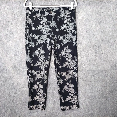 Pantalones Ann Taylor 4 Petite Floral Bordado Tweed Recorte Recto Casa Jardín Foto 1 de 4