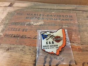 Spilla da collezione concessionaria Harley Davidson bandiera Ohio bandiera C&A barra e scudo - Foto 1 di 4