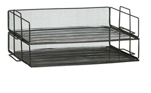 StorageAid OM214NFBA 2 Tier Stackable Letter Tray Desk Organizer Black - Picture 1 of 6
