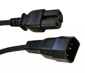 2M IEC C15 HOT CONDITION" SOCKET TO C14 PLUG EXTENSION CBL" - Picture 1 of 1