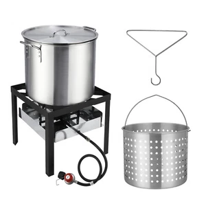 60QT Turkey Deep Fryer Aluminum Seafood Boil Pot w/ 150000BTU Propane Burner - Picture 1 of 8