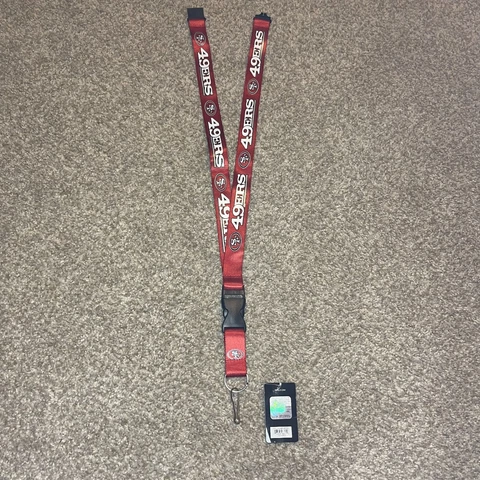 San Francisco 49ers Lanyard with Detachable Key Ring Chain Buckle ID Holder NFL Cover