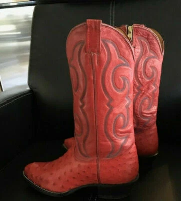 Botas femininas Full Quill Ostrich Nacona, tamanho 8.5 B VENDA! - Imagem 1 de 4