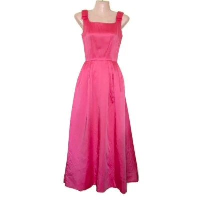 1950s vintage pink satin bow prom dress size xs extra small formal audrey - Image 1 of 4