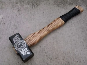 20” Fenrir’s Hammer Hand Forged Carbon Steel HEAVY Wood Handle Engraved 5x2 Head - Picture 1 of 6