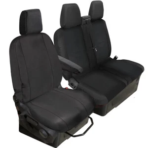 Fundas de asiento de furgoneta totalmente negras de poliéster a medida para Ford Transit Custom 2013 - Imagen 1 de 8