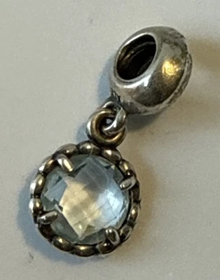 Pandora Dangle Charm Cool Breeze Blue Topaz Sterling Silver 925 Vintage - Image 1 of 4