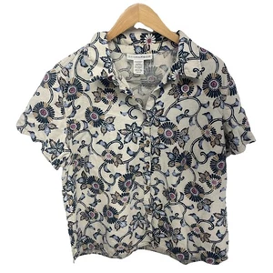 Blusa Camisa Sag Harbor Mujer XL Mezcla de Lino Abotonada Manga Corta Crucero - Imagen 1 de 10