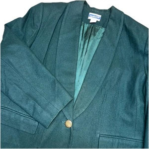 Giacca tuta blazer vintage Pendleton verde giungla 100% lana vergine donna 16W - Foto 1 di 9
