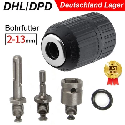 Metal Schnellspann Bohrfutter Profi SDS Plus Adapter für Bohrmaschine Ø12-13mm - Bild 1 von 4