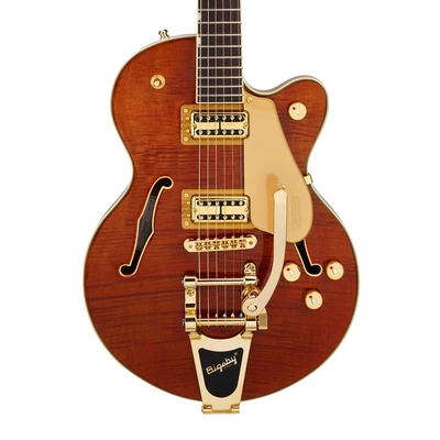Usado Gretsch Electromatic LTD Flame Okoume Broadkaster Jr. - Roundup Orange Foto 1 de 4