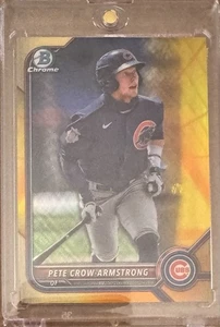 2022 Bowman Cromo PETE CROW-ARMSTRONG Giallo Arancione Rifrattore /75 SP RC Cubs - Foto 1 di 2
