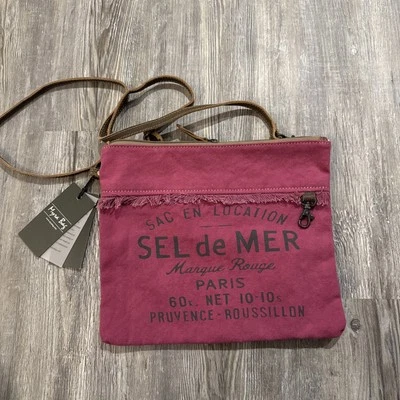 Myra Bag Pink Berry Crossbody Canvas and Leather~NEW WITH TAGS - Image 1 of 4