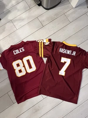 Camisetas Washington NFL Coles #80 & Haskins Jr #7 Borgoña Fútbol Niños Grandes Foto 1 de 4