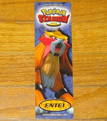 VINTAGE 2001 POKEMON STADIUM 2 NINTENDO 64 N64 PROMOTIONAL BOOKMARK~ENTEI~RARE! - Image 1 of 2