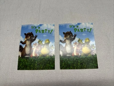 Hallmark Set Of 2 vintage Dreamworks over the hedge birthday party invitations - Image 1 of 2