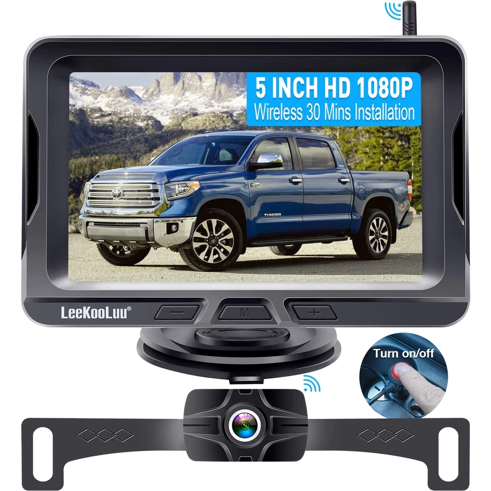 Wireless Backup Camera Ease Install - Color Image HD 1080P 5 Inch Monitor Dig... - Image 1 of 4