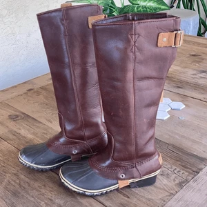 Sorel Slimpack Botas Ecuestres Altas de Equitación Cuero Goma Para Mujer’s 6.5 Impermeable - Imagen 1 de 10