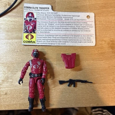 Figura GI Joe 1985 Crimson Guard con tarjeta de archivo 100 % completa Foto 1 de 3