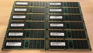 12x Micron 8GB 2RX4 PC3L-10600R-9-11-J0 ECC RDIMM - 96GB - Afbeelding 1 van 1