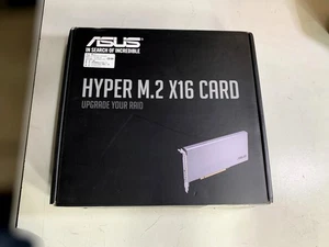 Asus Hyper M.2 QUAD RAID PCIe Gen3 16x 32GB/s SSD Heatsink Fan Thermal Pads - Picture 1 of 9