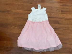 Gymboree Girls Dressed Up Pink and White Swiss Dot Dress Size 4 4T New - Picture 1 of 5