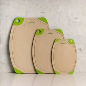 Durable Cutting Board for Kitchen (Set of 3), Beige&Green Color - Picture 1 of 10