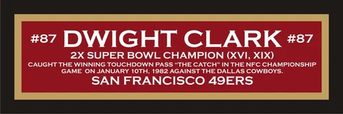 Dwight Clark  nameplate for signed autographed jersey football helmet or photo Cover
