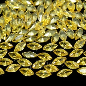 Lote de 10 piezas de piedras preciosas de corte marquesa natural Montana amarillo ojo zafiro limpio 4x2 mm - Imagen 1 de 6