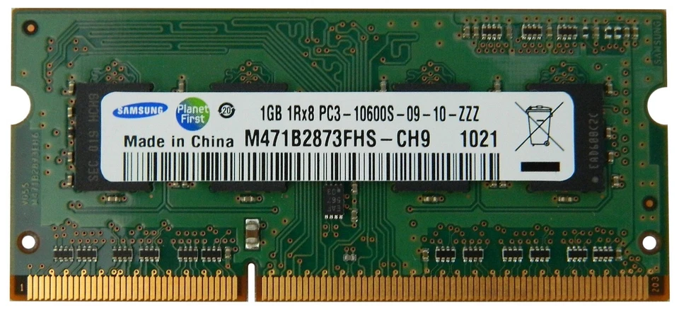 M471B2873FHS-CH9 Samsung 1GB PC3-10600 DDR3-1333MHz non-ECC Unbuffered CL9 204-P - Image 1 of 1