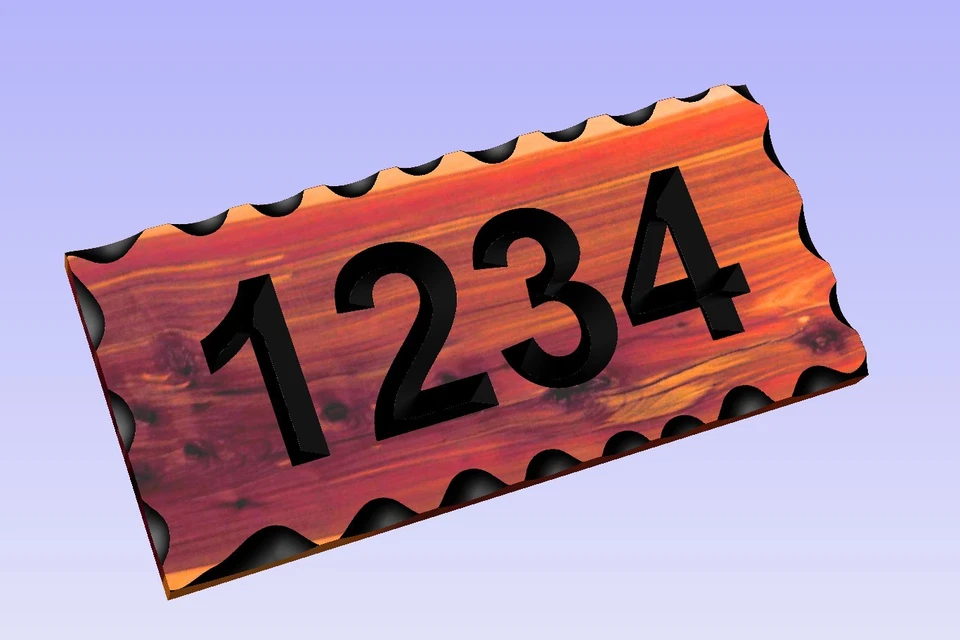 Custom Carved Wood House Number Sign -Red Aromatic Cedar Rustic  Plaque  - Image 1 of 1