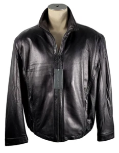 NWT - Marc New York Black Soft Lamb Leather Bomber Flight Jacket Sz XXL 2XL - Picture 1 of 5