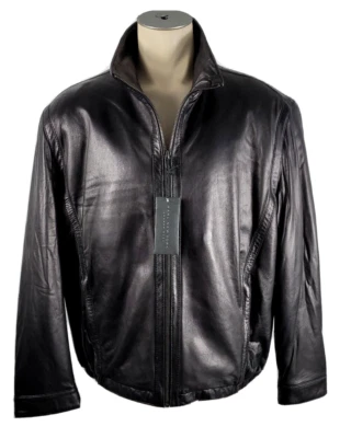 NWT - Marc New York Black Soft Lamb Leather Bomber Flight Jacket Sz XXL 2XL - Image 1 of 4