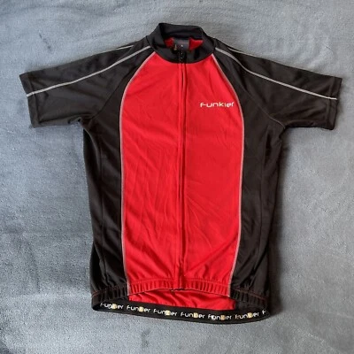 Funkier Bike Short Sleeve Full Zip Red/Black Cycling Jersey Small - Image 1 of 4