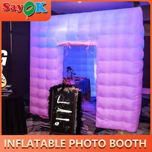 Inflatable Photo Booth Portable Photobooth White Air Tent W/LED Lights For Party - Picture 1 of 16