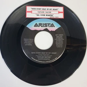 Taylor Dayne "With Every Beat Of My Heart" 45 Vg+ Tested Jukebox Title Strip  - Picture 1 of 4