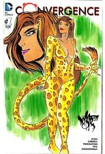 Convergence 1 (2015) Blank Sketch Variant DC Comic w Original DCastr Cheetah COA