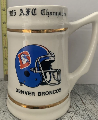 Denver Broncos 1986 AFC Champions Beer Stein Mug Super Bowl 21 XXI Cover