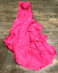 $10,000 Escada Ruffle Rosette Embroidered Pink Long Gown Dress US 4 6 / DE 36 - Picture 1 of 4