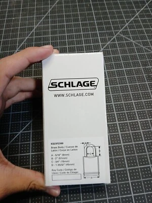 Schlage 997405 KS23F2300 Shackle Commercial Brass Padlock, 2" x 5/16" - Image 1 of 2