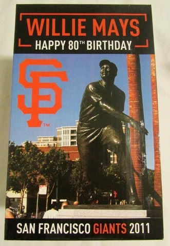 San Francisco Giants 2011 Willie Mays 80th Birthday SGA Statue Bobblehead NIB Cover
